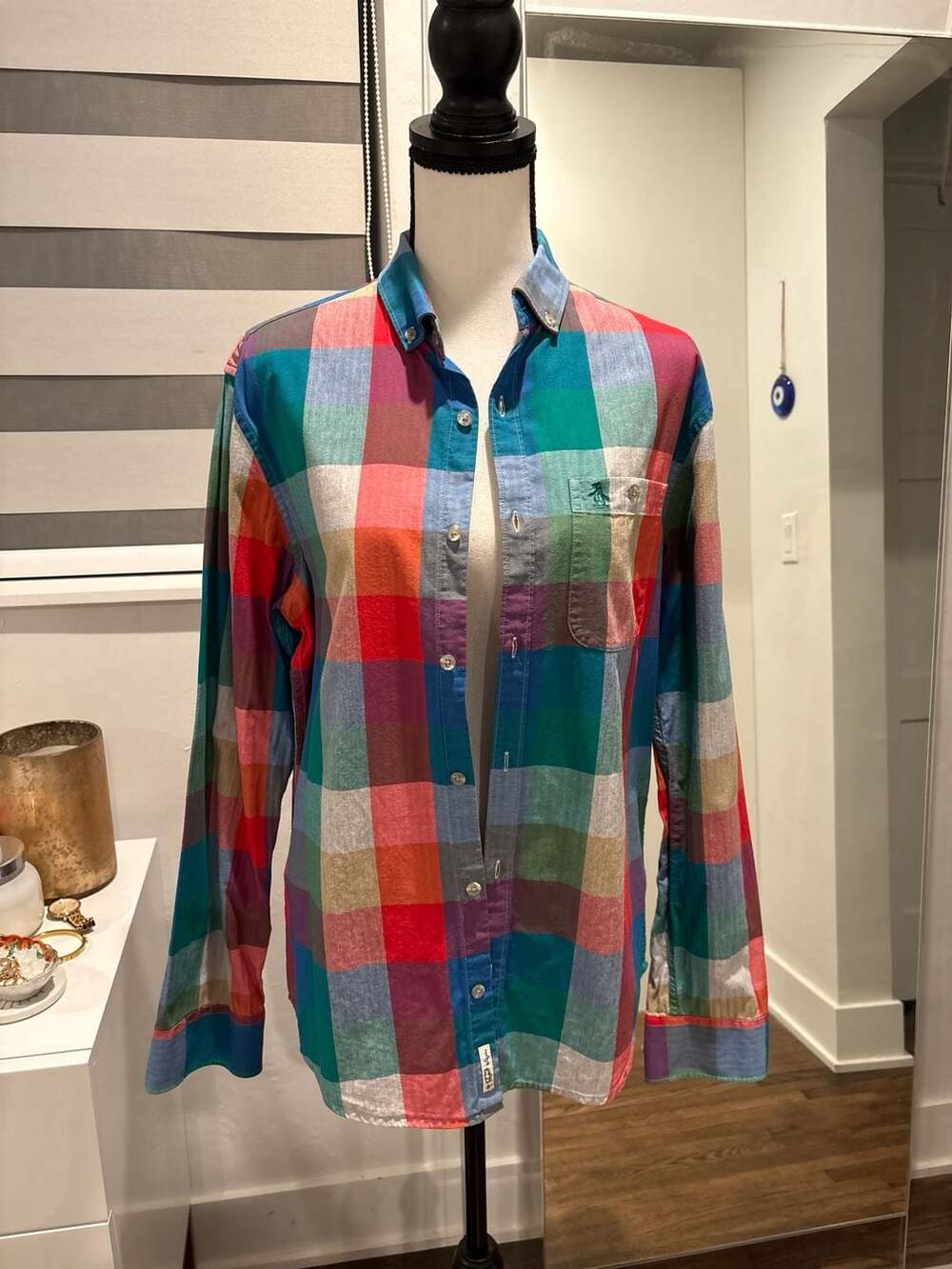 Original Penguin Heritage Slim Fit Multicolor Plaid Button Down Shirt EUC